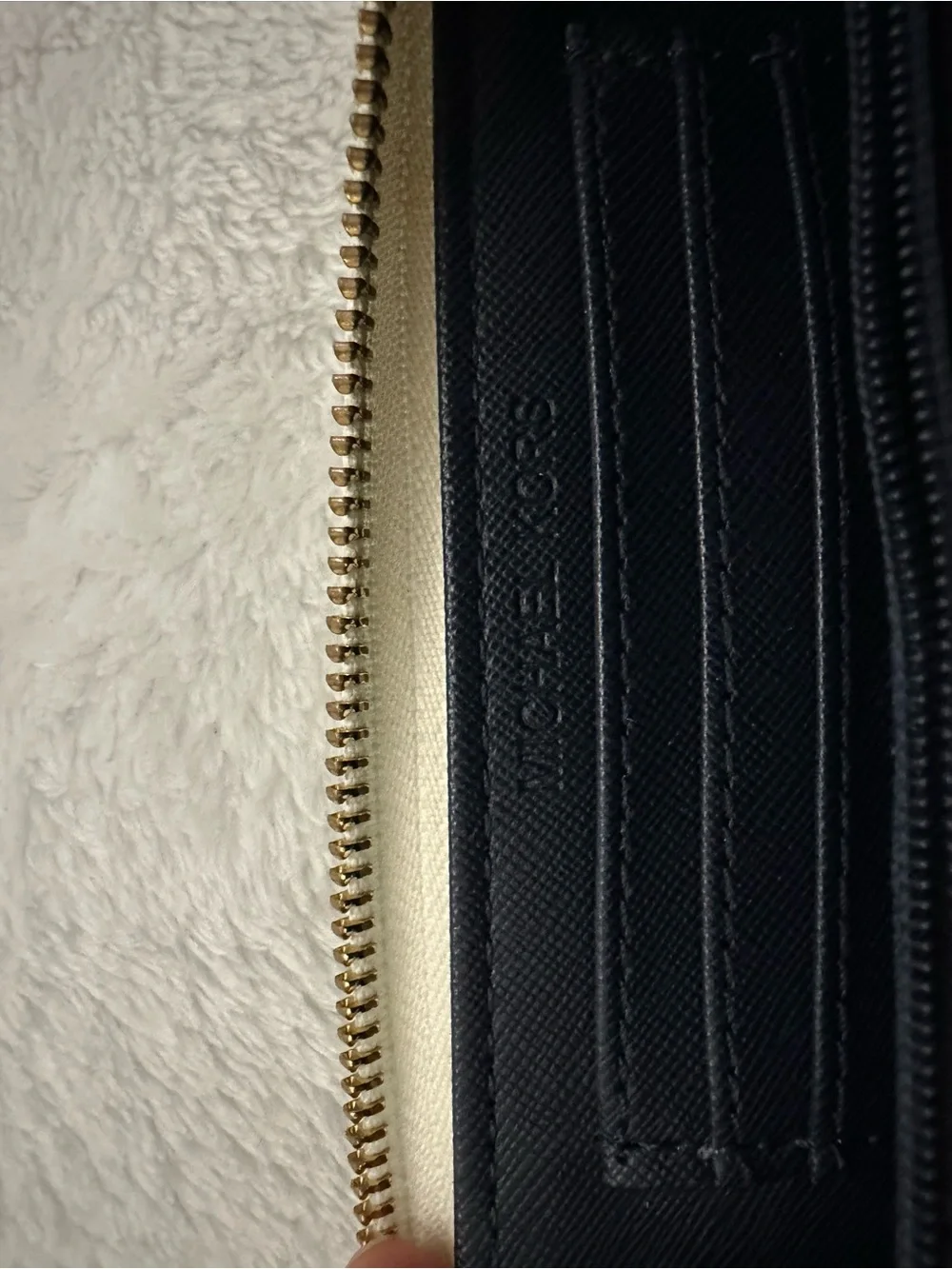 Michael Kors White and Navy Signature Wristlet